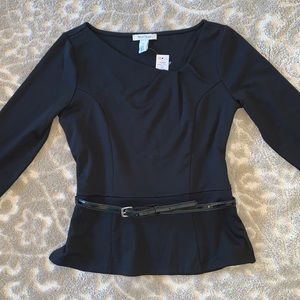White House Black Market Shirt 3/4 Sleeve - Size M - Black